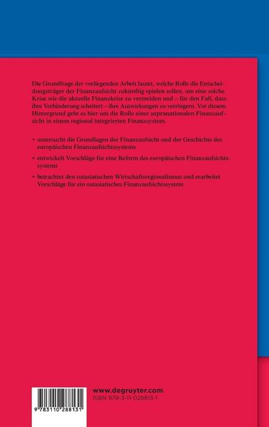 Produktbild: Reform des europ&auml;ischen Finanzaufsichtssystems als Vorbild f&uuml;r Ostasien