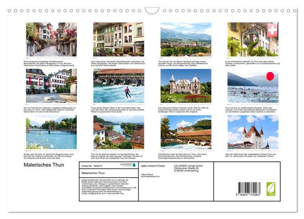 Produktbild: Malerisches Thun (Wandkalender 2026 DIN A3 quer), CALVENDO Monatskalender