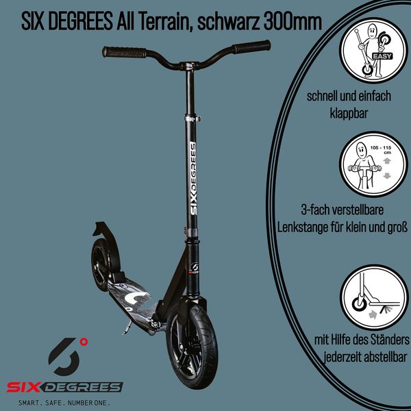 Produktbild: SIX DEGREES Alu Scooter All Terrain schw