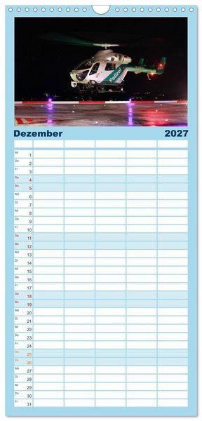 Produktbild: Familienplaner 2027 - Helikopter in der Luft mit 5 Spalten (Wandkalender, 21 x 45 cm) CALVENDO
