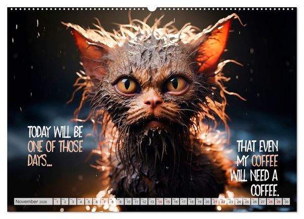 Produktbild: WITTY CATS Cool sayings (Wall Calendar 2026 DIN A2 landscape), CALVENDO 12 Month Wall Calendar