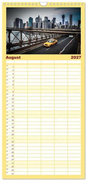 Produktbild: Familienplaner 2027 - New York feeling mit 5 Spalten (Wandkalender, 21 x 45 cm) CALVENDO