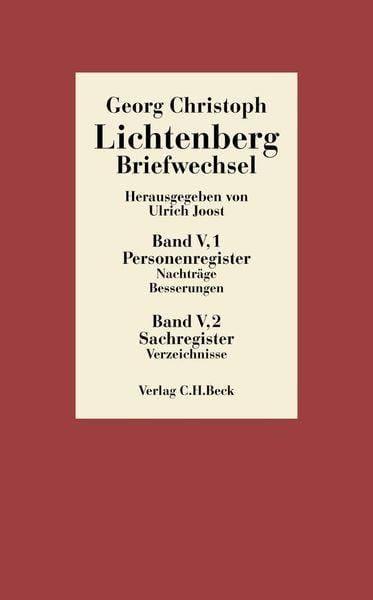 Produktbild: Lichtenberg Briefwechsel Bd. 5: Register