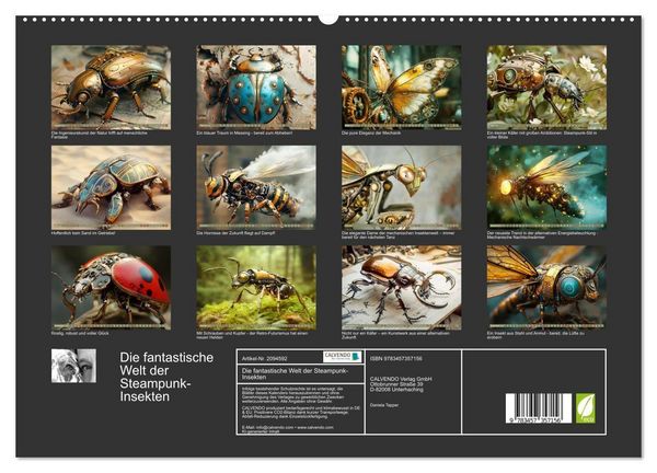 Produktbild: Die fantastische Welt der Steampunk-Insekten (hochwertiger Premium Wandkalender 2026 DIN A2 quer), Kunstdruck in Hochglanz