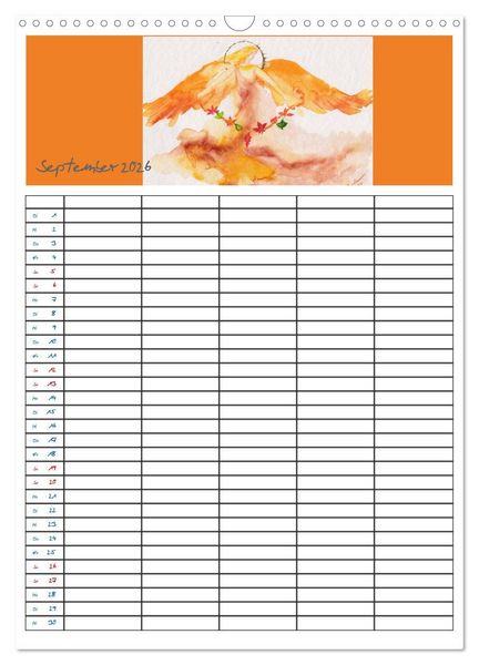 Produktbild: Engelhafter Familienplaner (Wandkalender 2026 DIN A3 hoch), CALVENDO Monatskalender