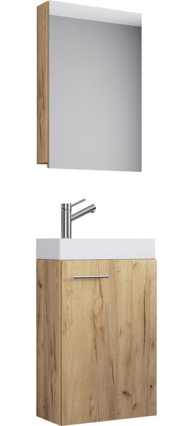 Produktbild: 3-tlg G&auml;ste WC Waschplatz Waschtisch Slito Schrank