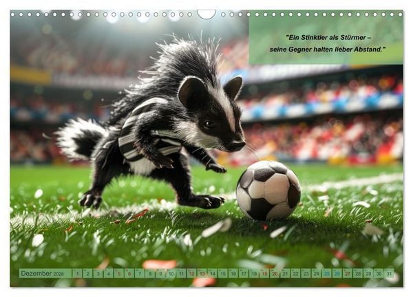 Produktbild: Der tierisch lustige Fu&szlig;ballkalender (Wandkalender 2026 DIN A3 quer), CALVENDO Monatskalender