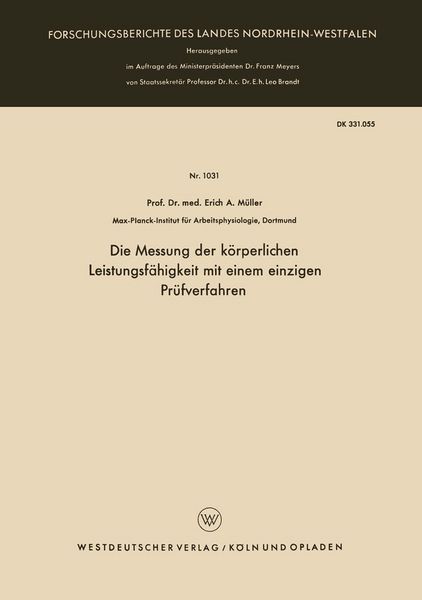 Produktbild: Die Messung der k&ouml;rperlichen Leistungsf&auml;higkeit mit einem einzigen Pr&uuml;fverfahren