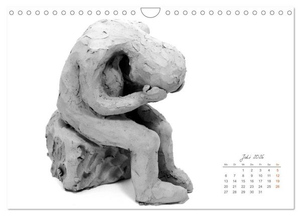 Produktbild: Gef&uuml;hle in Ton geformt - Intuitives plastisches Gestalten mit Tonerde (Wandkalender 2026 DIN A4 quer), CALVENDO Monatskalender