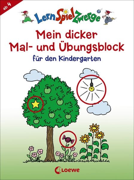 LernSpielZwerge - Mein dicker Mal- und Übungsblock für den Kindergarten, Taschenbuch von , Loewe, 978-3-7432-0192-7