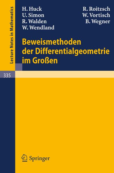 Produktbild: Beweismethoden der Differentialgeometrie im Gro&szlig;en