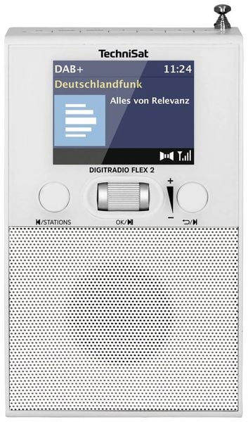Produktbild: TechniSat DIGITRADIO FLEX 2 Steckdosenradio DAB+, UKW Bluetooth&reg; Inkl. Lautsprecherbox, Weckfunktion Wei&szlig;