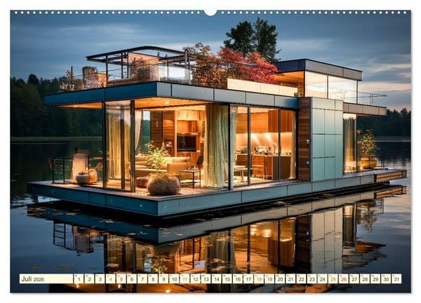 Produktbild: Hausboote Wohn Fantasien (hochwertiger Premium Wandkalender 2026 DIN A2 quer), Kunstdruck in Hochglanz
