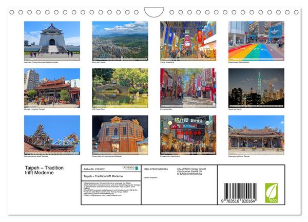 Produktbild: Taipeh &ndash; Tradition trifft Moderne (Wandkalender 2027 DIN A4 quer), CALVENDO Monatskalender