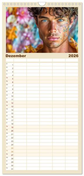 Produktbild: Familienplaner 2026 - G&ouml;tter in Menschengestalt mit 5 Spalten (Wandkalender, 21 x 45 cm) CALVENDO