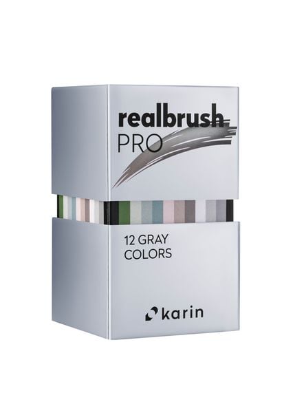 Produktbild: KARIN Marker Realbrush PRO Gray Colors, 12er Pinsel Set