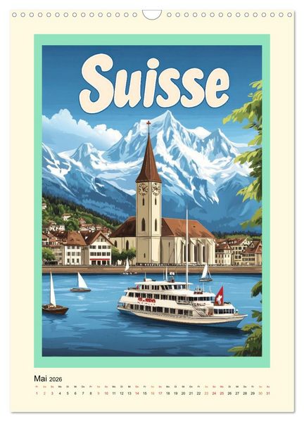 Produktbild: Weltreise - nostalgische Poster (Wandkalender 2026 DIN A3 hoch), CALVENDO Monatskalender