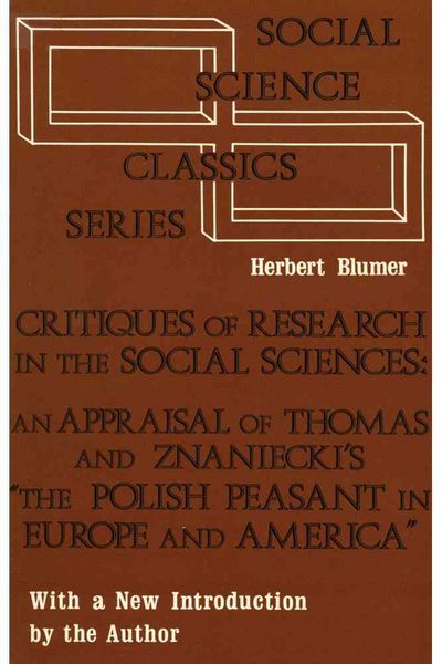 Produktbild: Blumer, H: Critiques of Research in the Social Sciences