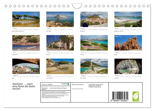 Produktbild: Sardinien ... wenn eine Reise die Seele ber&uuml;hrt (Wandkalender 2026 DIN A4 quer), CALVENDO Monatskalender