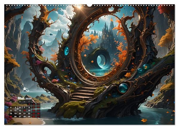 Produktbild: Portale in fremde Welten - Mystische Pforten (Wandkalender 2026 DIN A2 quer), CALVENDO Monatskalender