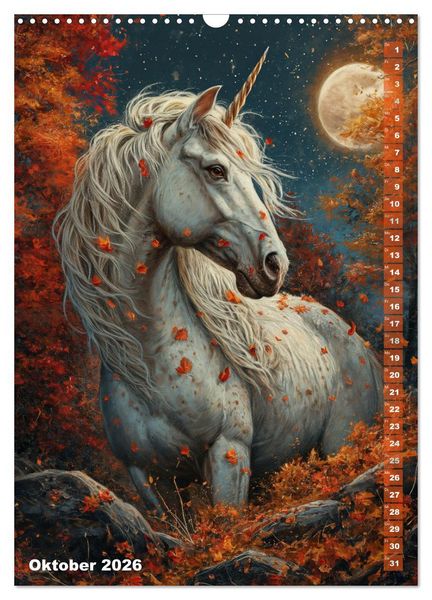Produktbild: M&auml;rchenhafte Einhornreise - Ein Jahr voller Magie (Wandkalender 2026 DIN A3 hoch), CALVENDO Monatskalender