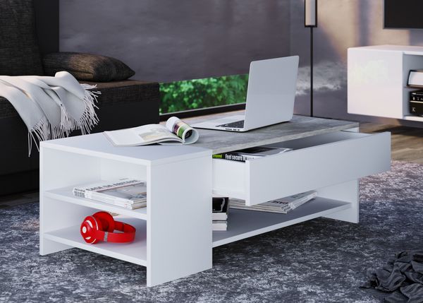 Produktbild: Holz Sofatisch Couchtisch Schublade Tindus