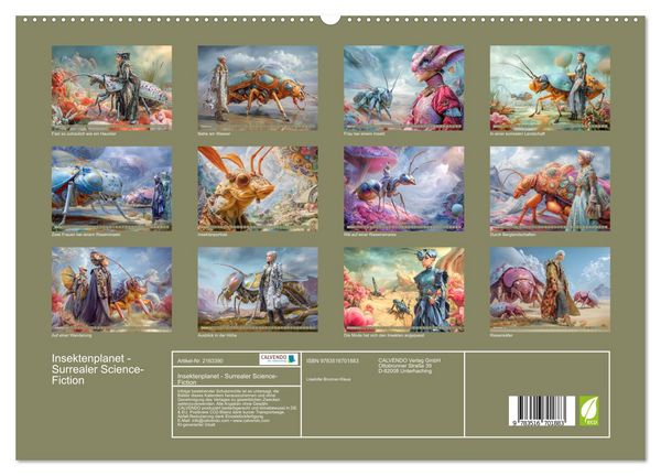 Produktbild: Insektenplanet - Surrealer Science-Fiction (hochwertiger Premium Wandkalender 2026 DIN A2 quer), Kunstdruck in Hochglanz