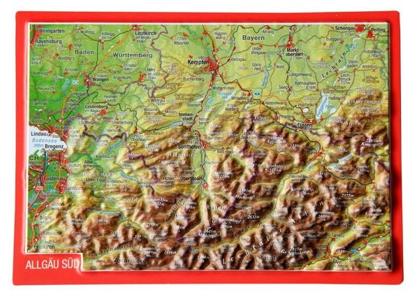 Reliefpostkarte Allgäu Süd, Taschenbuch von Andre Markgraf,Mario Engelhardt, Georelief Vertriebs GbR