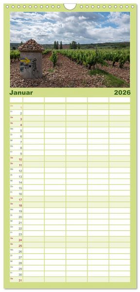 Produktbild: Familienplaner 2026 - Camino 2026 mit 5 Spalten (Wandkalender, 21 x 45 cm) CALVENDO