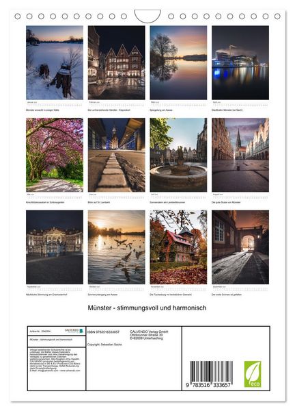 Produktbild: M&uuml;nster - stimmungsvoll und harmonisch (Wandkalender 2026 DIN A4 hoch), CALVENDO Monatskalender