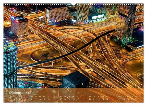 Produktbild: Traffic Lights - Gro&szlig;stadtverkehr der sch&ouml;nsten Metropolen von oben (hochwertiger Premium Wandkalender 2027 DIN A2 quer), Kunstdruck in Hochglanz