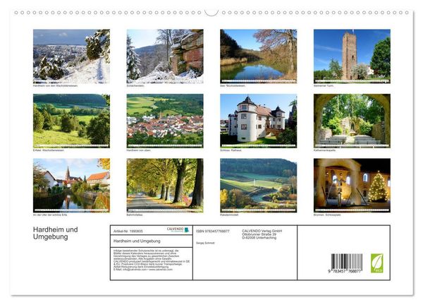 Produktbild: Hardheim und Umgebung (hochwertiger Premium Wandkalender 2026 DIN A2 quer), Kunstdruck in Hochglanz