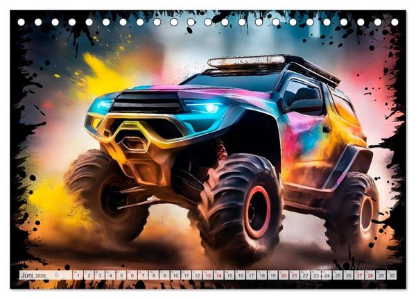 Produktbild: Coole KI-generierte OFF-ROAD-WAGEN (Tischkalender 2026 DIN A5 quer), CALVENDO Monatskalender