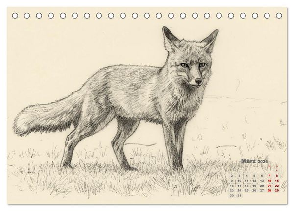 Produktbild: Wilde Seelen - Tierische Momente in Graphit (Tischkalender 2026 DIN A5 quer), CALVENDO Monatskalender