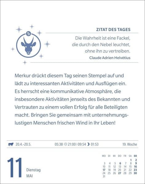Produktbild: Steinbock Sternzeichenkalender 2027 - Tagesabrei&szlig;kalender - Ihr Horoskop f&uuml;r jeden Tag