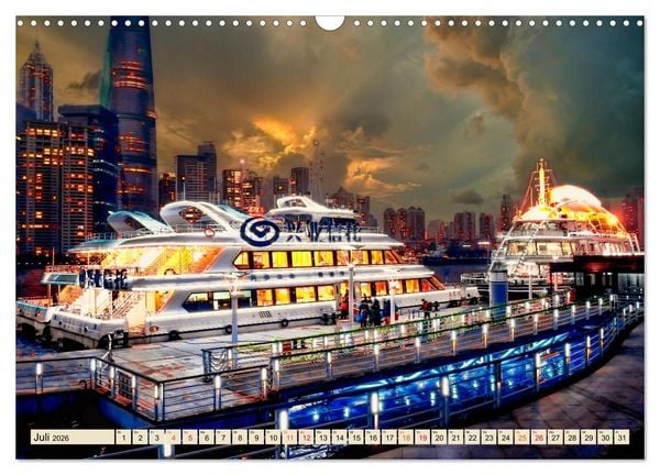Produktbild: Metropolen - Nacht Skylines (Wandkalender 2026 DIN A3 quer), CALVENDO Monatskalender