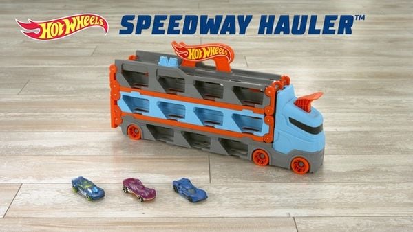 - Wheels Spielzeugautos\' Rennbahn-Transporter Spielwaren inkl. - kaufen 2-in-1 Hot 3
