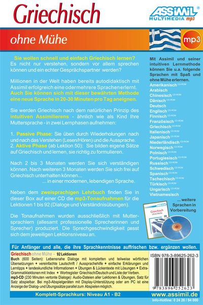 Produktbild: ASSiMiL Griechisch ohne M&uuml;he - MP3-Sprachkurs - Niveau A1-B2