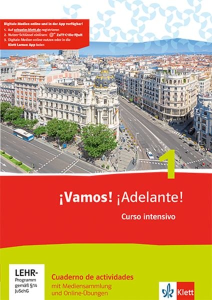 ¡Vamos! ¡Adelante! Curso intensivo 1. Cuaderno de actividades mit Mediensammlung und Online-Übungen, Set von , Klett Schulbuchverlag, 9783125360617