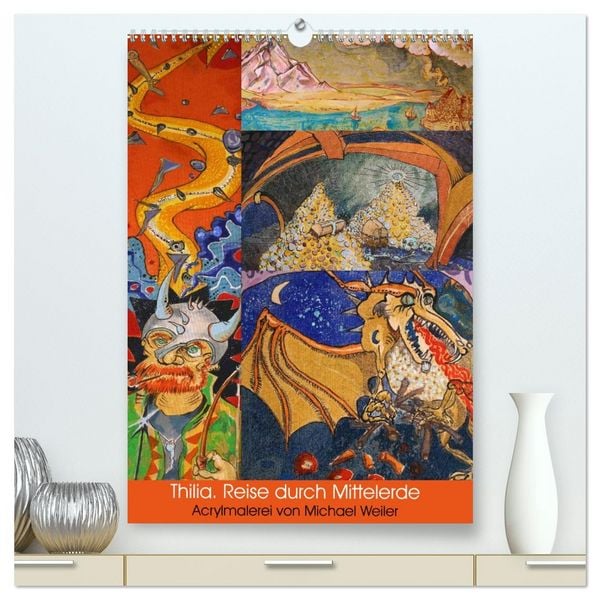 Produktbild: Thilia. Reise durch Mittelerde. Acrylmalerei von Michael Weiler. (hochwertiger Premium Wandkalender 2026 DIN A2 hoch), Kunstdruck in Hochglanz