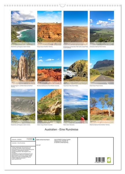 Produktbild: Australien - Eine Rundreise (Wandkalender 2026 DIN A2 hoch), CALVENDO Monatskalender