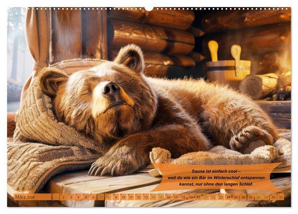 Produktbild: Tierisch lustige Saunafreunde (Wandkalender 2026 DIN A2 quer), CALVENDO Monatskalender