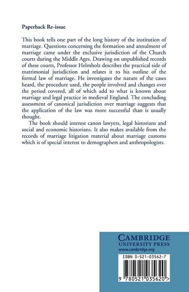 Produktbild: Marriage Litigation in Medieval England