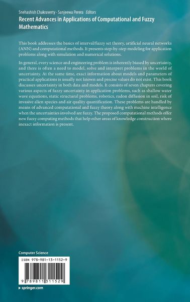 Produktbild: Recent Advances in Applications of Computational and Fuzzy Mathematics