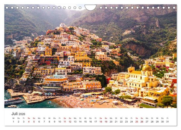 Produktbild: Amalfi K&uuml;ste - Italiens wundersch&ouml;ner K&uuml;stenabschnitt. (Wandkalender 2026 DIN A4 quer), CALVENDO Monatskalender