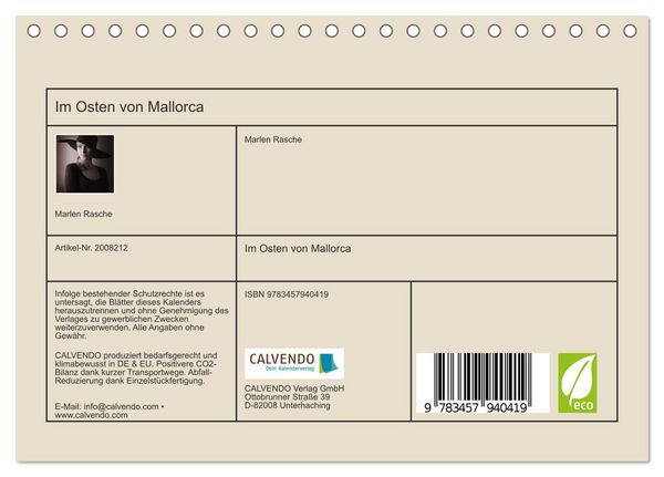 Produktbild: Im Osten von Mallorca (Tischkalender 2026 DIN A5 quer), CALVENDO Monatskalender