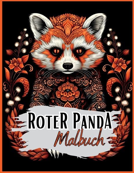 Produktbild: Schwarzes Malbuch &bdquo;Roter Panda&ldquo;.