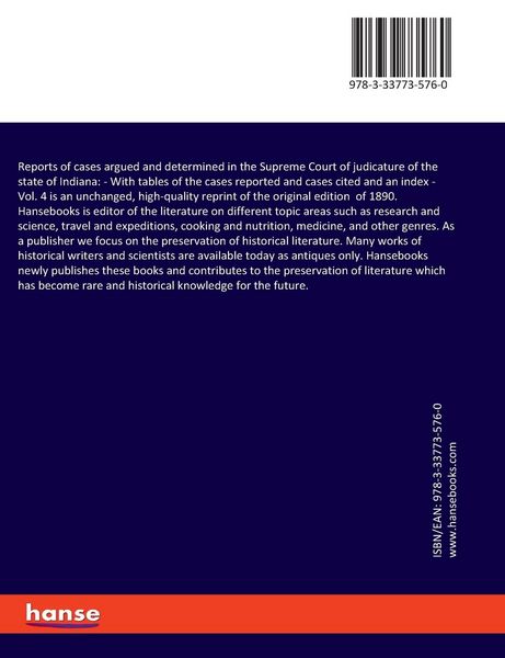Produktbild: Reports of cases argued and determined in the Supreme Court of judicature of the state of Indiana: