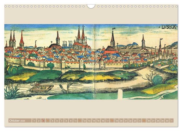 Produktbild: St&auml;dte mit Geschichte: Historische Zeichnungen, Stiche, Drucke (Wandkalender 2026 DIN A3 quer), CALVENDO Monatskalender