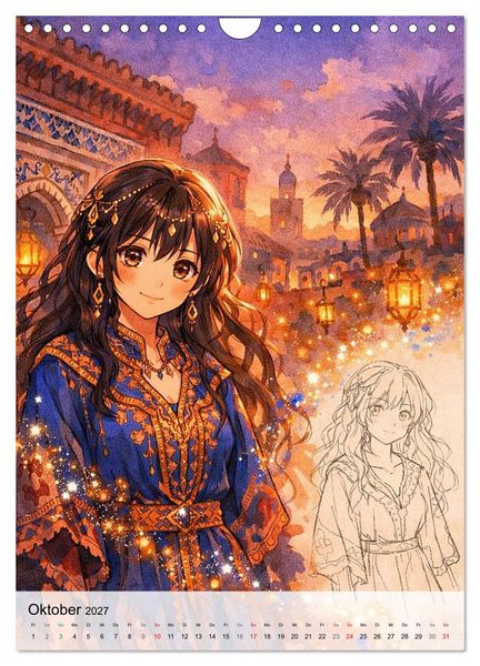 Produktbild: Anime Weltreise (Wandkalender 2027 DIN A4 hoch), CALVENDO Monatskalender